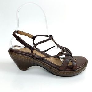 Born Women's Brown  Demi-Wedge Sandals Size 6.